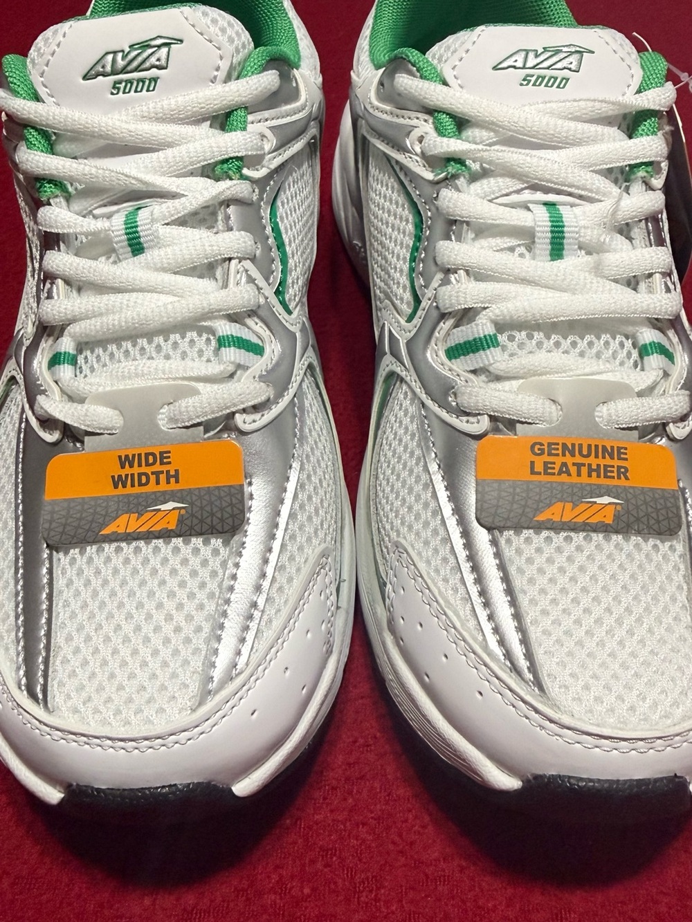 Avia WAV 5000 Retro Chunky Sneakers White Green Wide Width US 7.5W